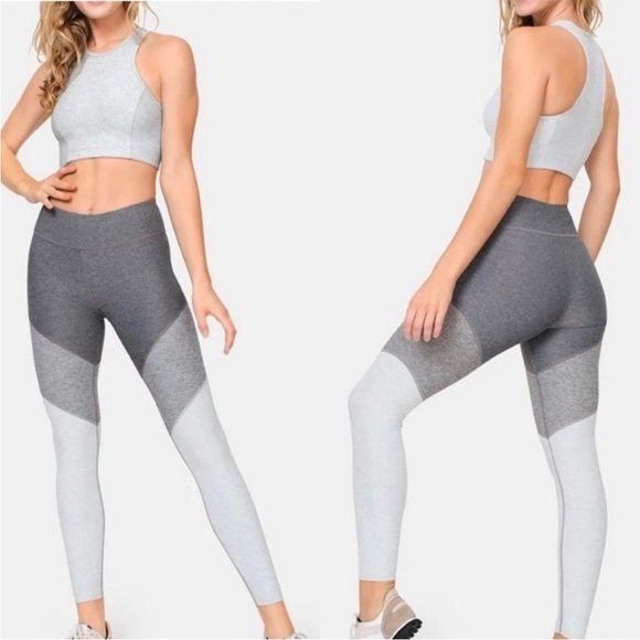 Outdoor Voices Springs 7/8 Leggings High rise Waist Colorblock Grey Size XS - Picture 7 of 14